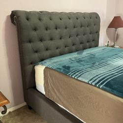 Charcoal Grey Upholstered Bed Frame