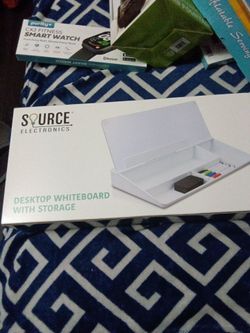 Desktop whiteboard with storage