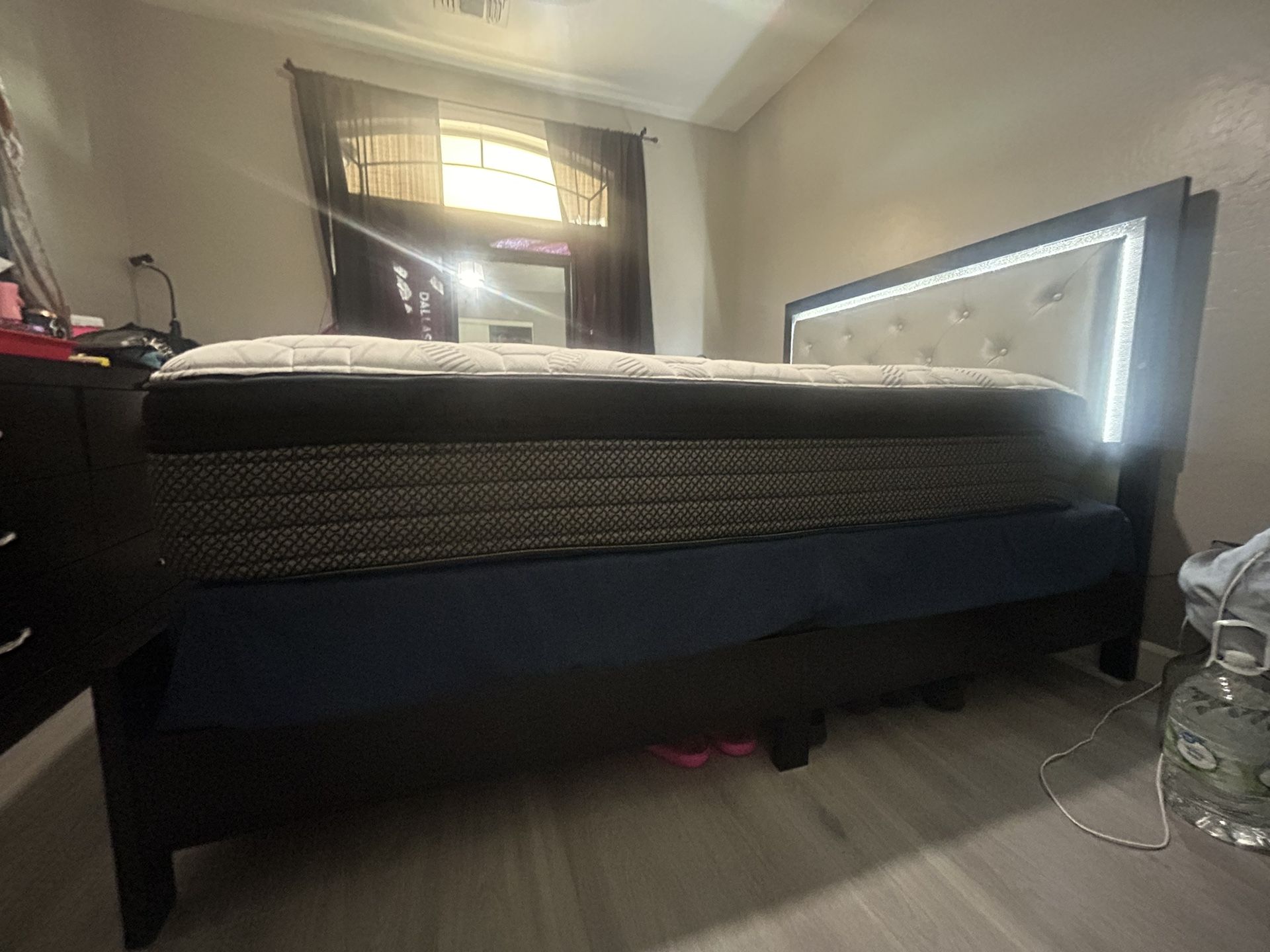 Bed Frame, Mattress, Box Spring, Dresser,Mirror