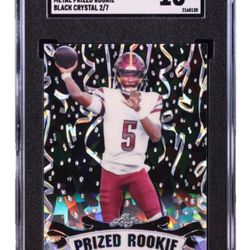 2/7 Jayden Daniels Leaf Metal Special Release Prized Rookie Crystal Black