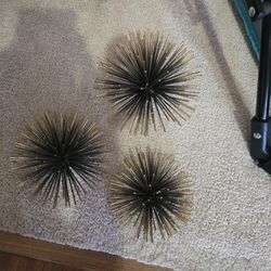 SEA URCHIN METAL WALL ART SET OF 3