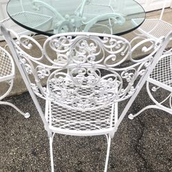 Vintage Mid-Century 7pc. Wrought Iron Patio Set