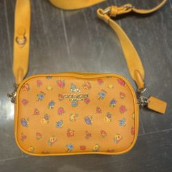 New Coach Bag " Orange Floral Coach Mini Jamie Camera Bag.