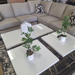 New 2pc Upholstered Sectional w Nailhead Detail