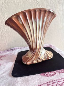 Vintage 1950s Frankoma Pottery Desert Gold Fan Vase (#19)