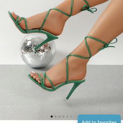 Green Strapped Heels 
