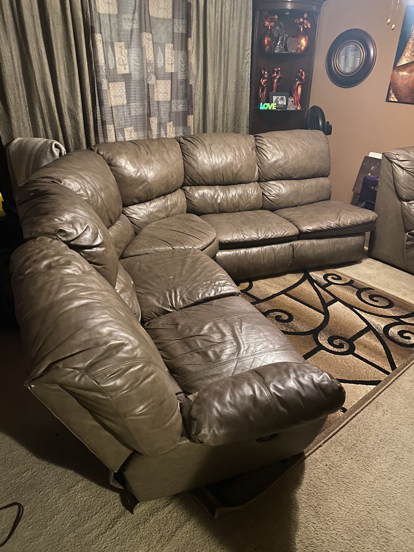 Beautiful 100% Tuff Genuine Leather Sofa Bed, Recliner, and Lounge Set