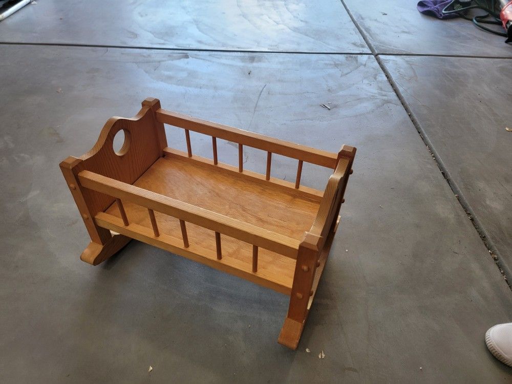20in x 12in x 12in Doll Wooden Cradle Toy