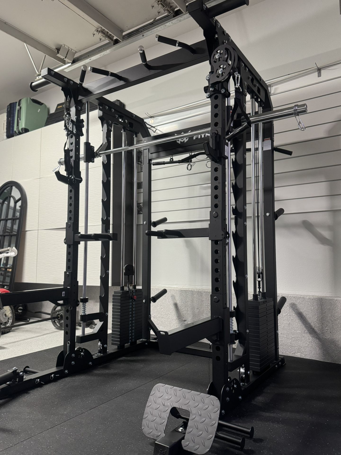 SQUAT RACK SMITH MACHINE POWER RACK WITH BENCH AND WEIGHTS - FREE DELIVERY