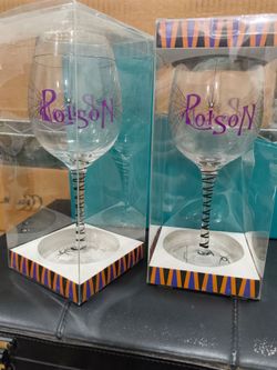 New Set of 2 Halloween Wine Glasses