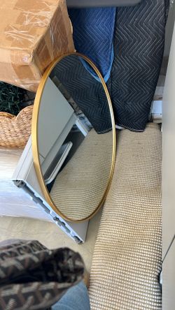 36” Round Brass Mirror Unused