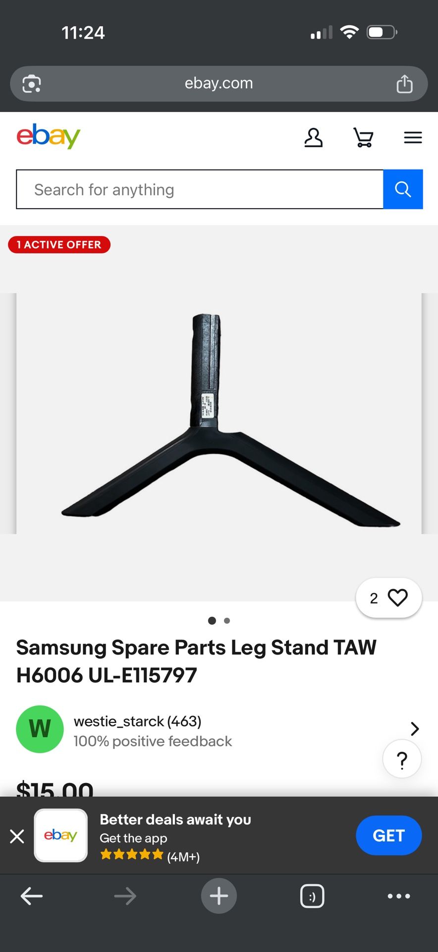 Samsung Spare Parts Leg Stands TAW H6006 UL-E115797