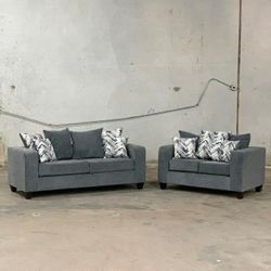 New Grey Sofa and Love Seat