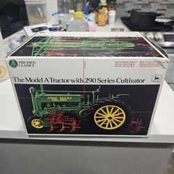 New John Deere Model A Farm Tractor w Cultivator Ertl Precision Classics # 2 Toy Collectible 