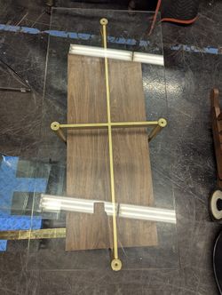 Mid-Century Modern Glass Top Coffee Table with Gold Frame