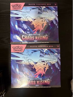 2x Pokémon TCG Chaos Rising Elite Trainer Boxes (ETBs) – Factory Sealed