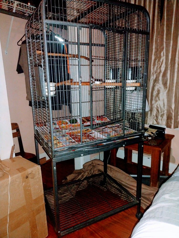 Bird Cage Had My African Grey In This Cage. To Opens Up To Make a play pen