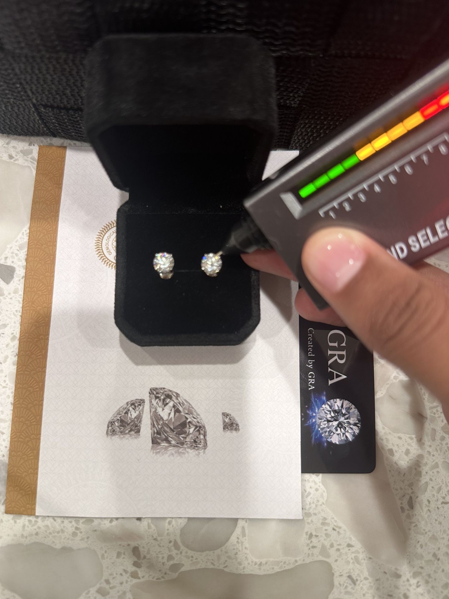 *SALE* Moissanite Stud Earrings Passes Diamond Tester, BIG 6.5MM, 2 Carats