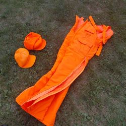 Orange Hunting Overalls & Hats