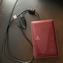 Iomega Ego 500gb External Hard Drive Red With Cable