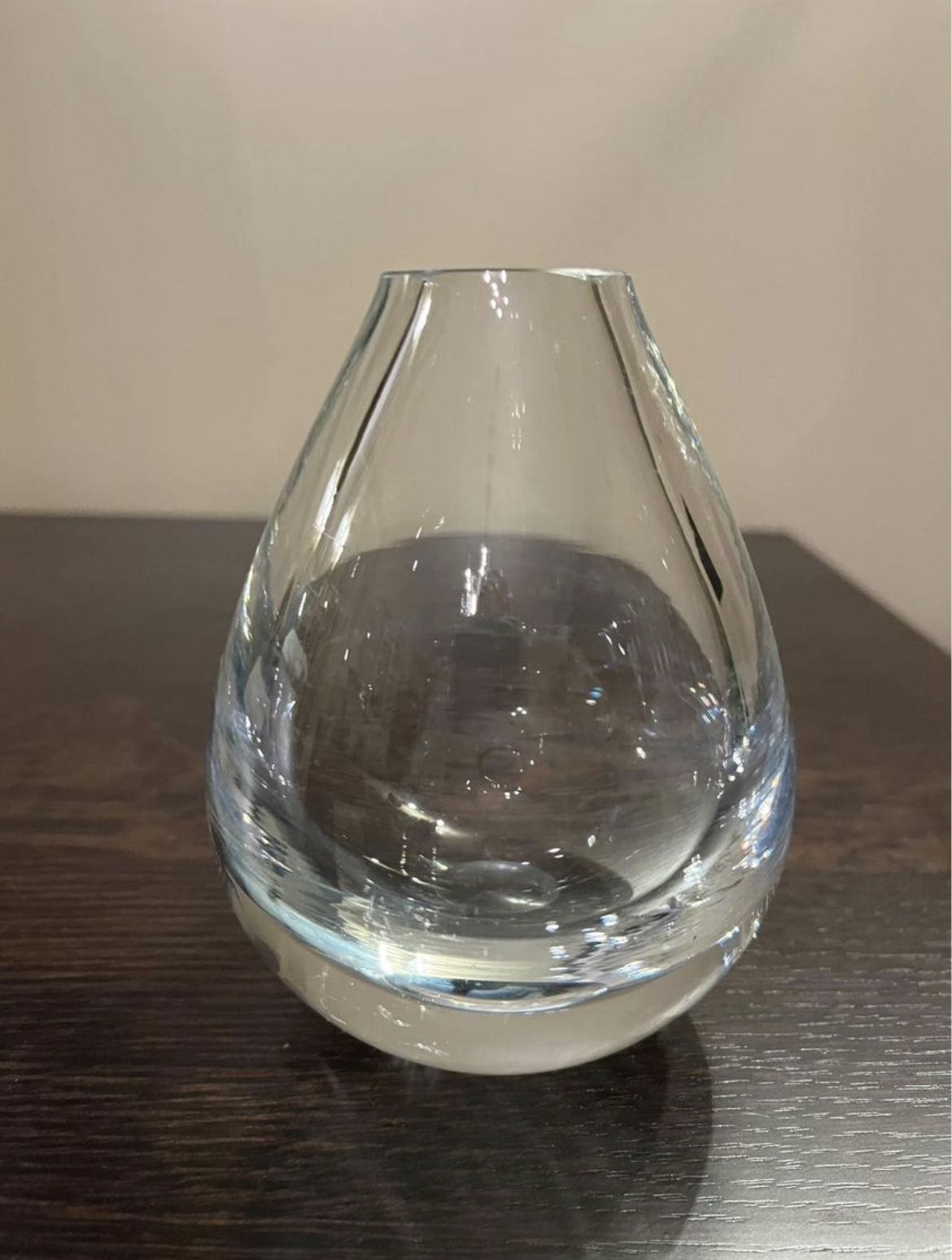 Gorgeous Organic Modern Hand Blown Clear Glass Bud Vase