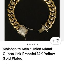 Cuban Link Bracelet W Mossenite Stones 