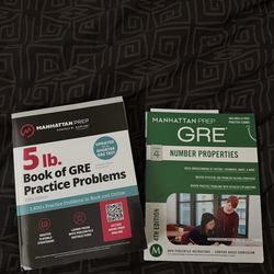 GRE 5lb Book + Manhattan Prep GRE Number Properties + Free Practice Exam