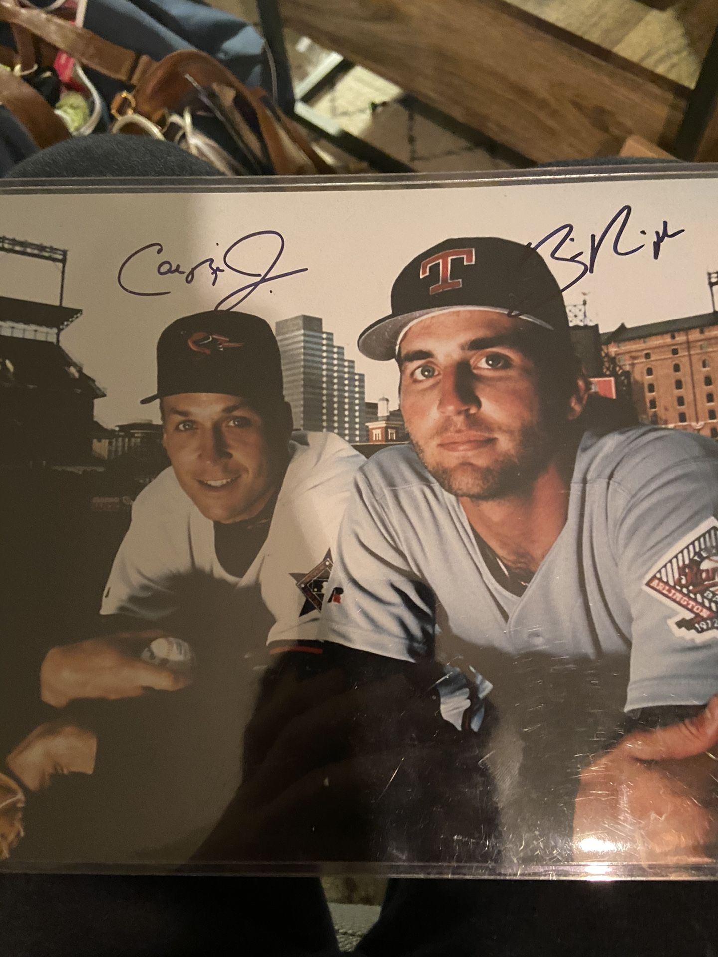 Cal and Billy autographed photo in protective sleeve 7 by 9