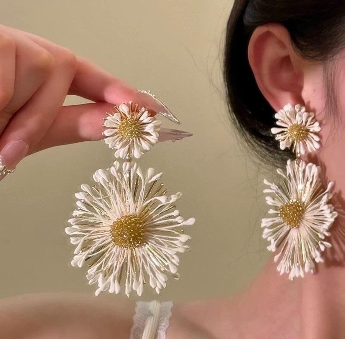 Double Flower Earrings for Women