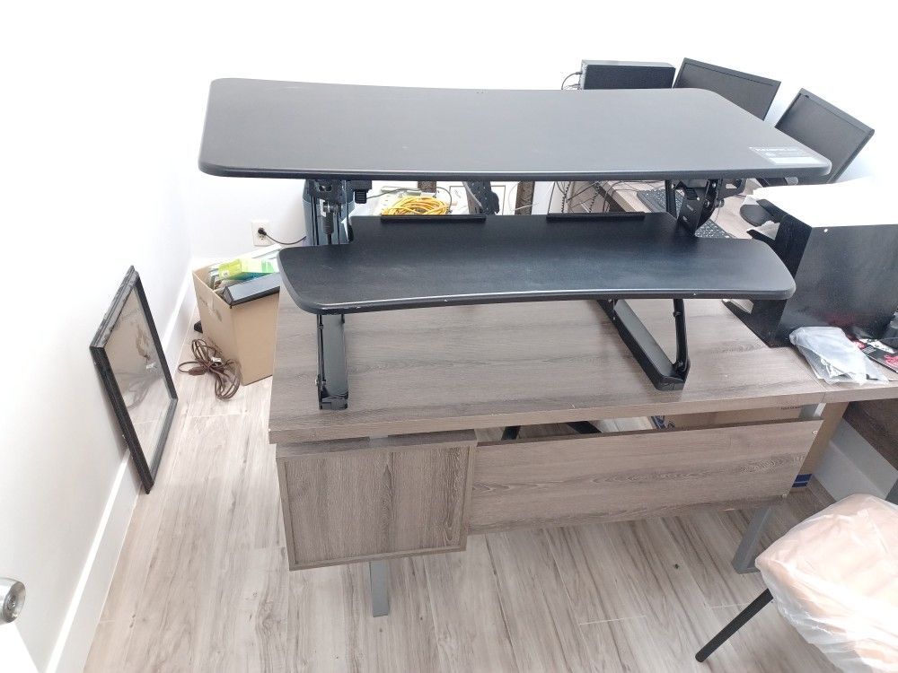 L Shaped Desk, Filing Cabinet & Computer Workstation