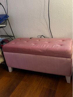 Pink storage bench