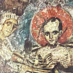 Original Vintage Fine Art Print Poster Medieval Bulgaria Wall Painting Artist Antique Collectible Printed Italy 1960’s Boyana. The Nativity Bath