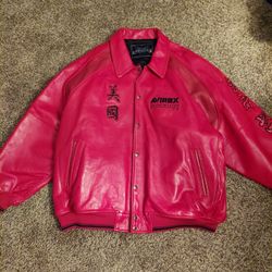 Avirex Designer Red Leather Jacket