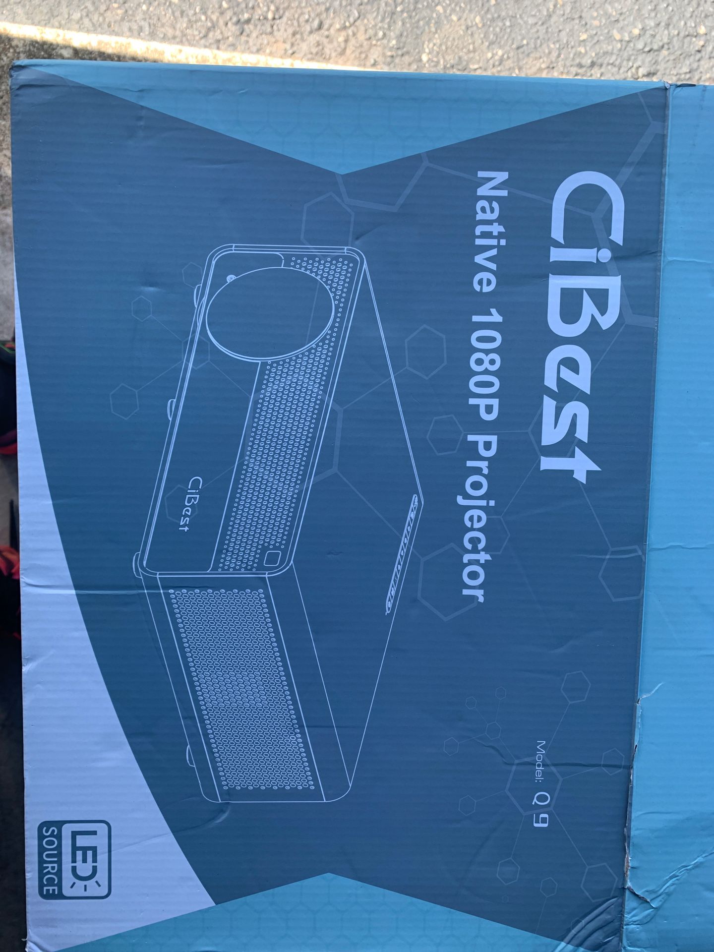 Projector,CiBest Q9 Native 1080P HD Video Projector, 6800 Lux up