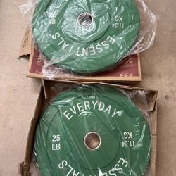 BRAND NEW 50 LBS Olympic Bumper Plate Weight Plate You Get 2 25lbs For 50Lbs Total