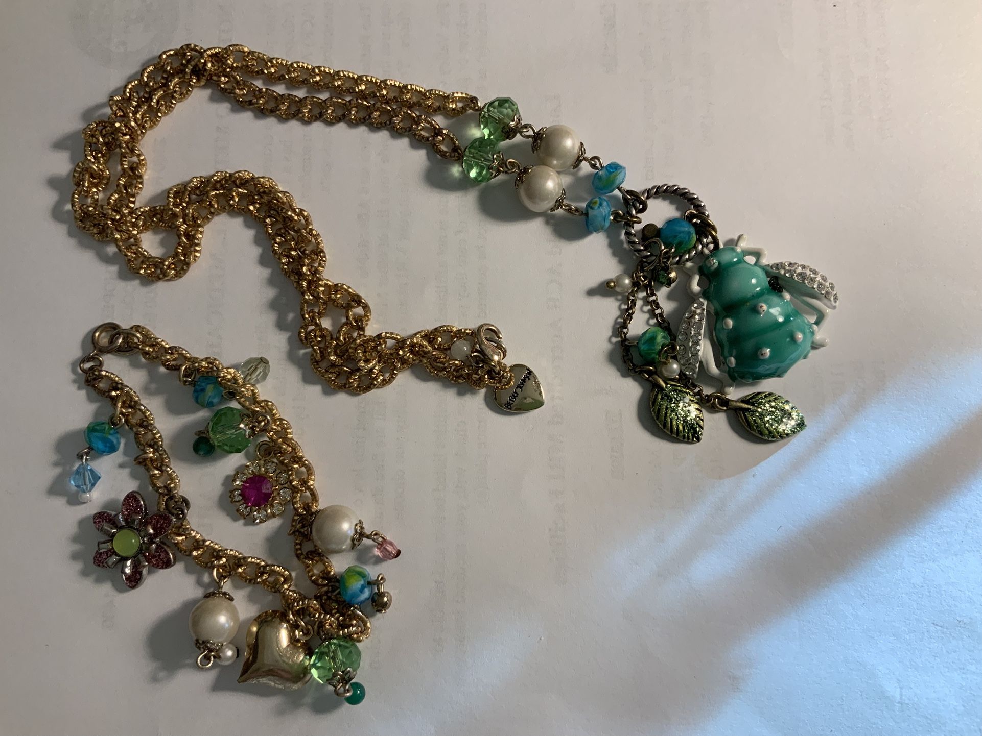Betsy Johnson Bee Necklace And Bracelet
