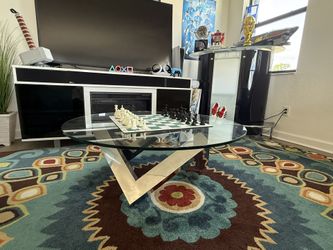 Glass coffee table