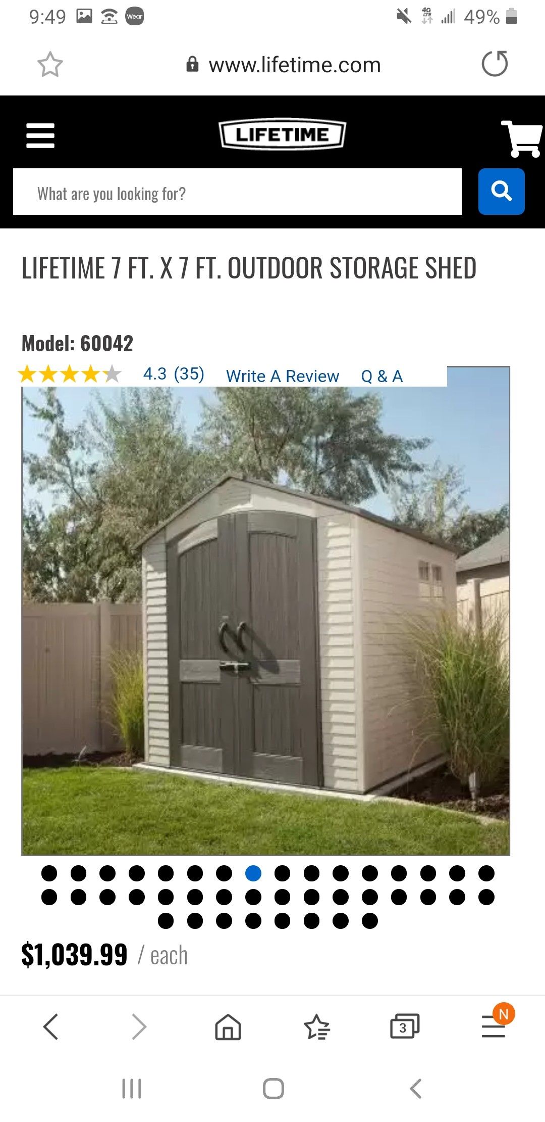 Still available...Lifetime 7 ft x 7 ft storage shed