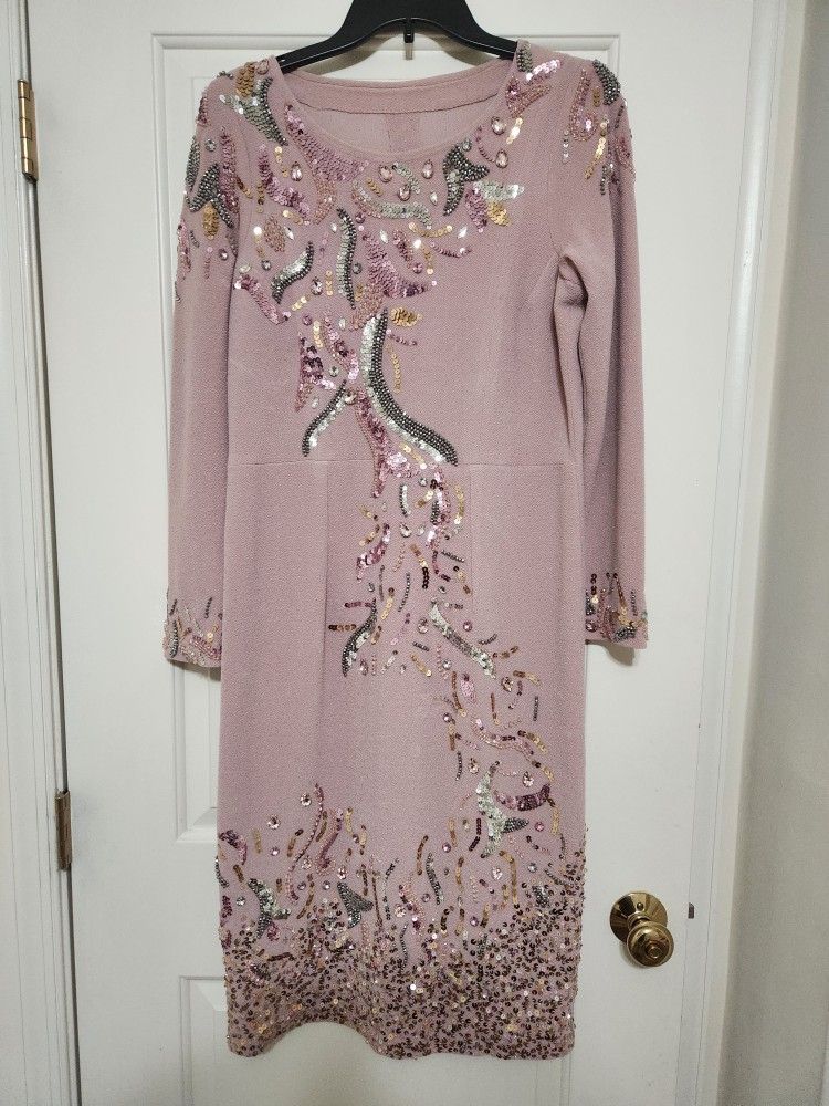 Pink Hand Embroidered Dress