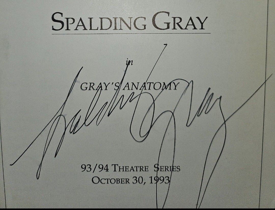 Spalding Gray Signature & Swimming to Cambodia