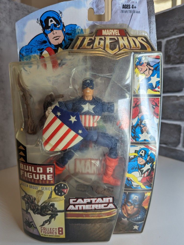 Marvel Legends Captain America from the Queen Brood BAF series. New in box. 