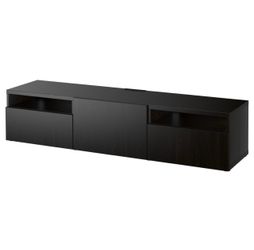 IKEA BESTÅ 3-Door Storage Cabinet Media Console Black-Brown
