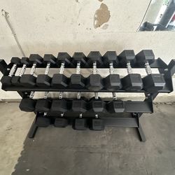 5-50lbs Dumbbells w/Rack 