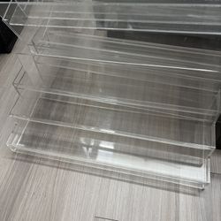 4 Clear Tiered Display Shelves 
