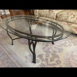 Glass Table And Two Side Tables