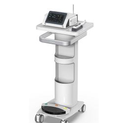 Cart with Laptop Tray & Large Storage, 30kg Heavy-Duty Mobile Workstation Cart