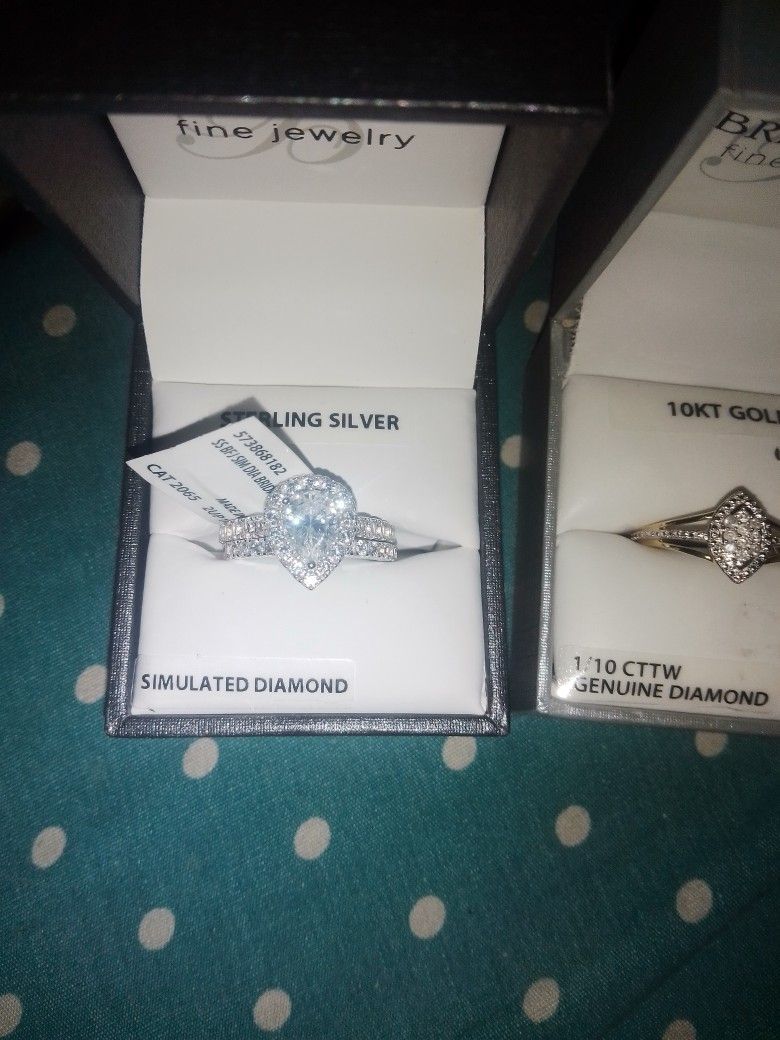 925 Silver With Lab Created Diamonds Weeding Set