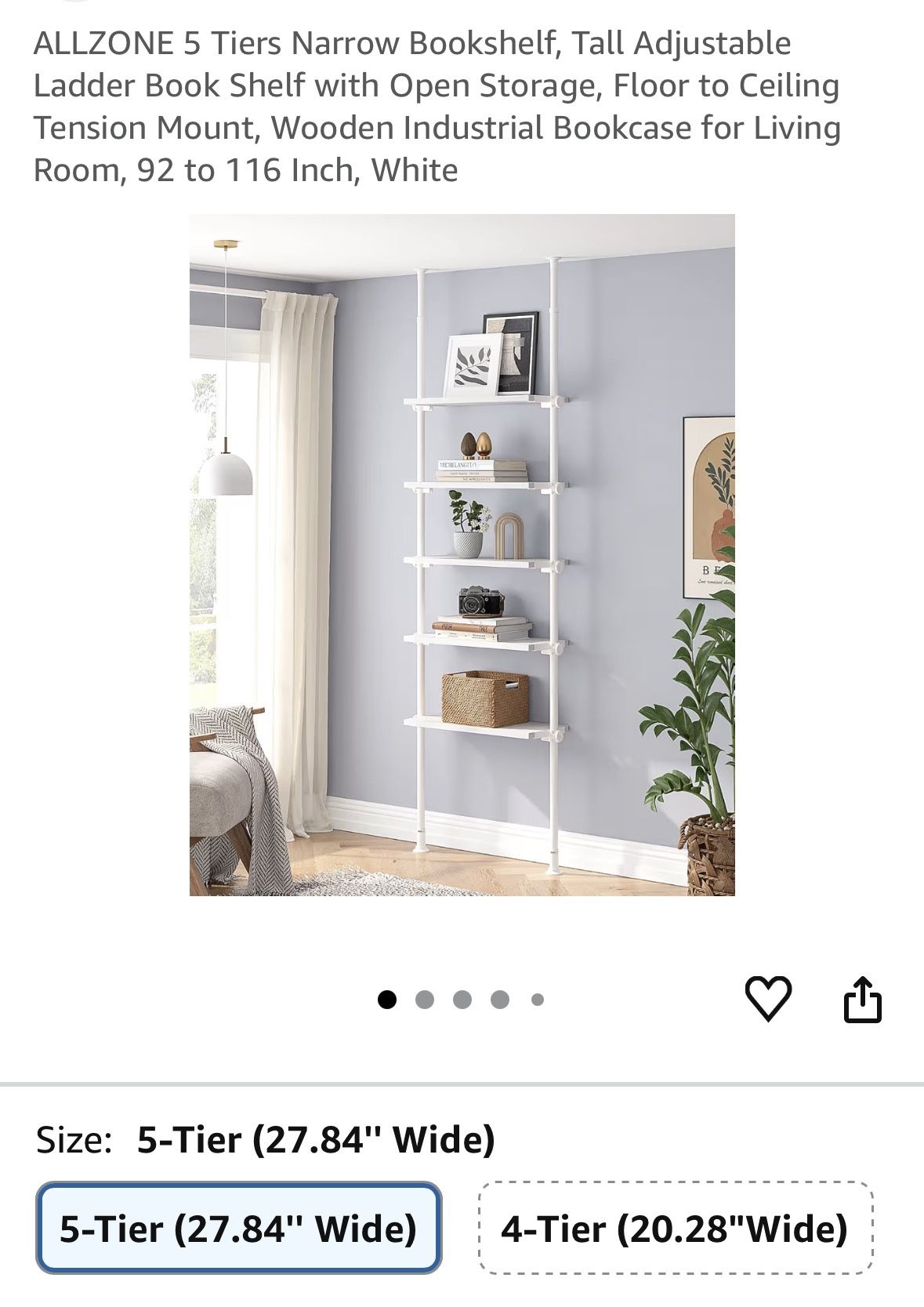 New Wall Ladder Adjustable Height Shelf White 