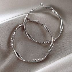 New Silver hoop Earrings For $4