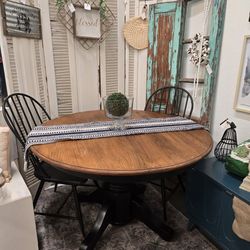 re-vintaged oak dining table